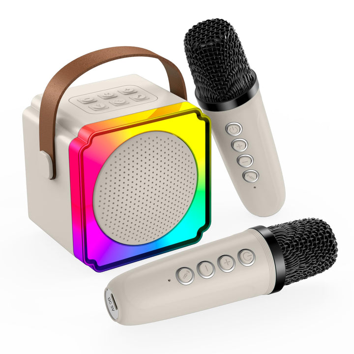 Karaoke Maschine Kinder mit 2 Mikrofon von MMOBIEL – Mini Karaoke Maschine, Tragbare Bluetooth Lauts