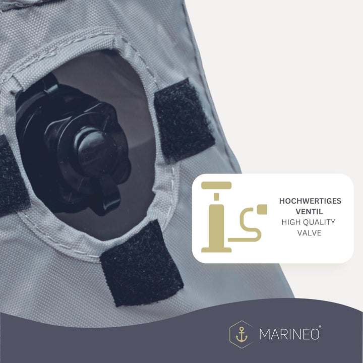 Marineo Schlauchbootsitz aufblasbar Bootssitz für Schlauchboot, grau (Deluxe - 94 cm Breite), 94 cm