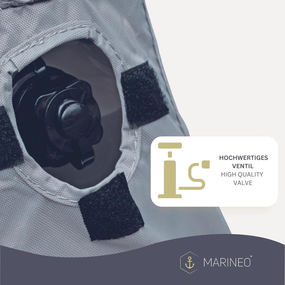 Marineo Schlauchbootsitz aufblasbar Bootssitz für Schlauchboot, grau (Deluxe - 82 cm Breite), 82 cm
