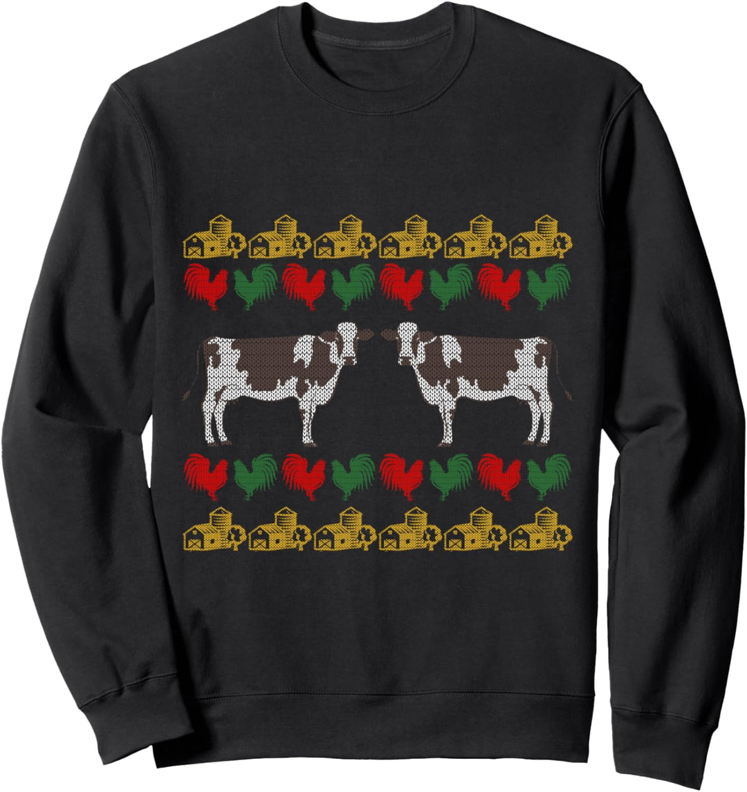 Kühe Ugly Christmas Weihnachtsfeier Motiv Sweatshirt