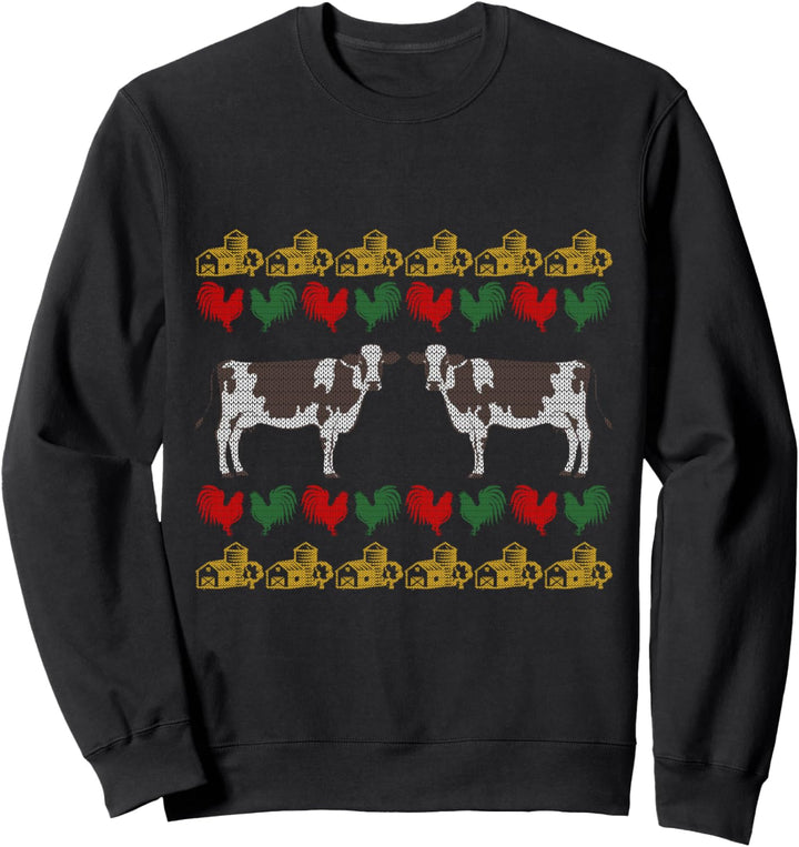 Kühe Ugly Christmas Weihnachtsfeier Motiv Sweatshirt
