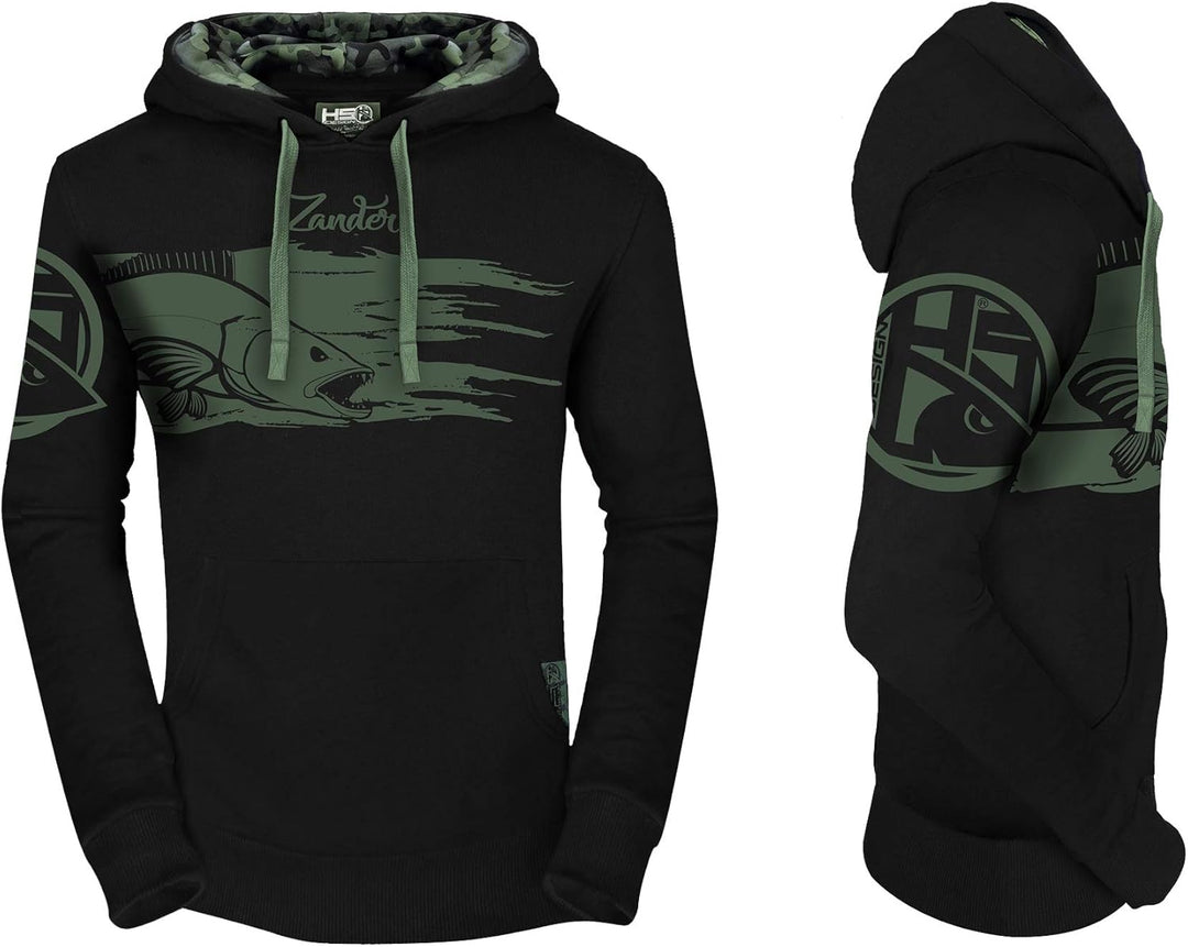 HOTSPOT DESIGN Hoodie Zander, L, Schwarz, mit Tarndetail, 010301203