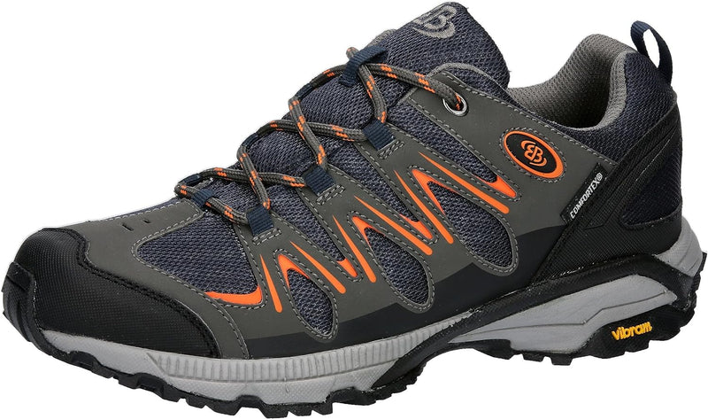 Brütting Damen Expedition Walkingschuhe 44 EU Marine Grau Orange, 44 EU Marine Grau Orange