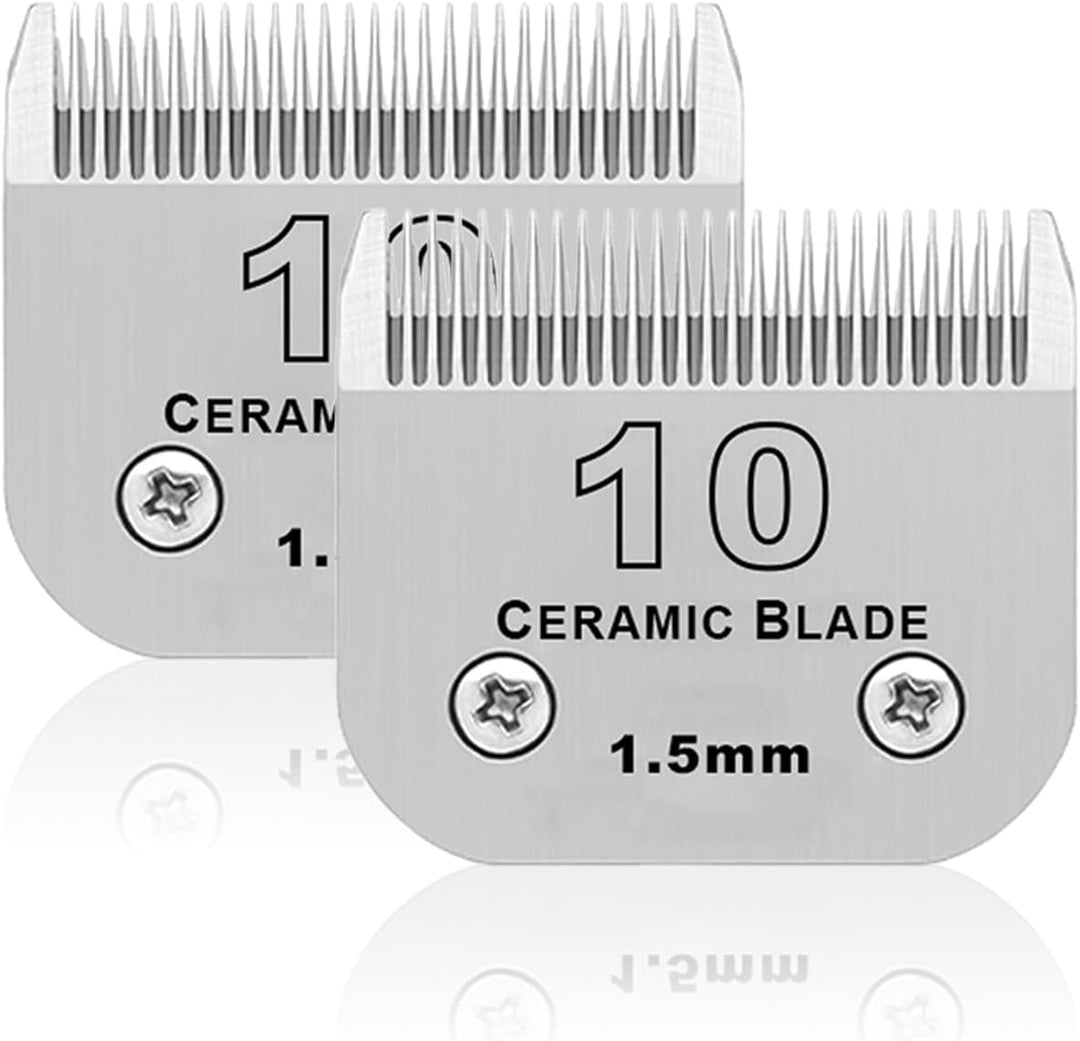 BESTBOMG 2 Stück Ersatzmesser für die Fellpflege von Heiniger/Moser Max45/Andis/Oster A5, Grösse 10#