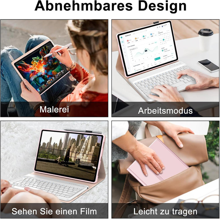 Tastatur Hülle für Honor Magic Pad 2 Tablet 12,3 Zoll, Deutscher QWERTZ Tastatur mit Magnetisch Abne