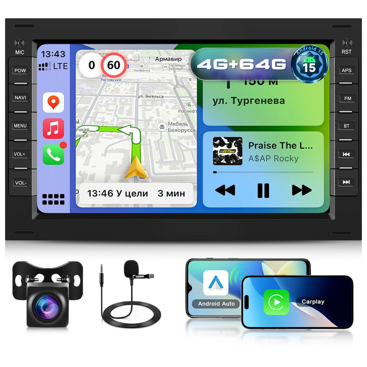4+64G Autoradio für VW Bora/Polo/Passat B5/Jetta/Golf IV/Peugeot/Skoda mit Carplay/Android Auto, 7 Z