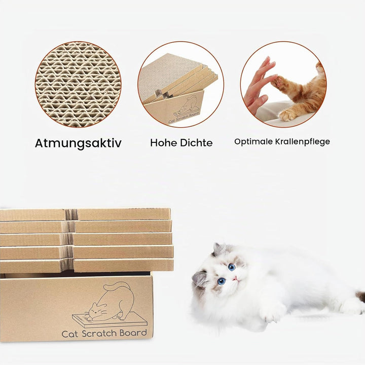 Magrimaxio 5 Stück Kratzbretter Katze, Kratzpappe für Katzen Wellpappe Recycelbar, Katzen Kratzbrett