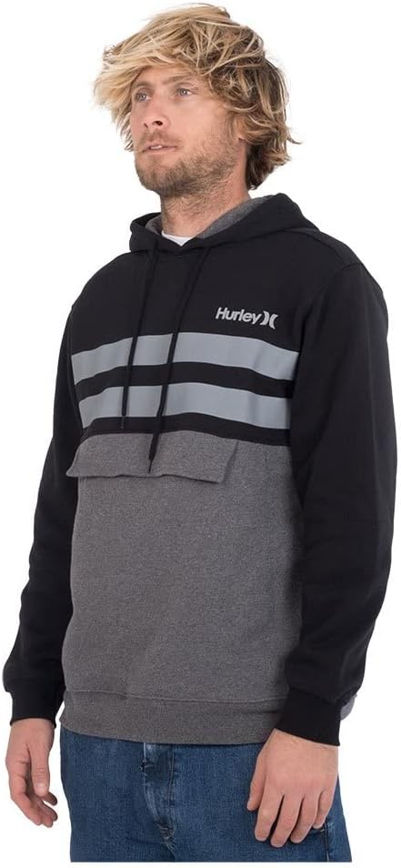 Hurley Herren M Oceancare Block Party Pullover Sweatshirt S Schwarz, S Schwarz