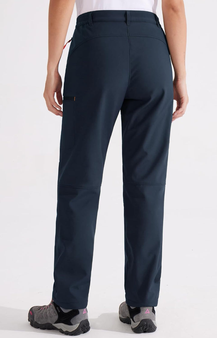 Libin Damen Wanderhose Thermohose Gefüttert Winter Outdoorhose Warme Softshellhose Wasserdicht Windd