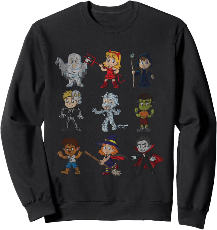 Halloween Monsters and Creatures Vampire Mummy Witch Sweatshirt