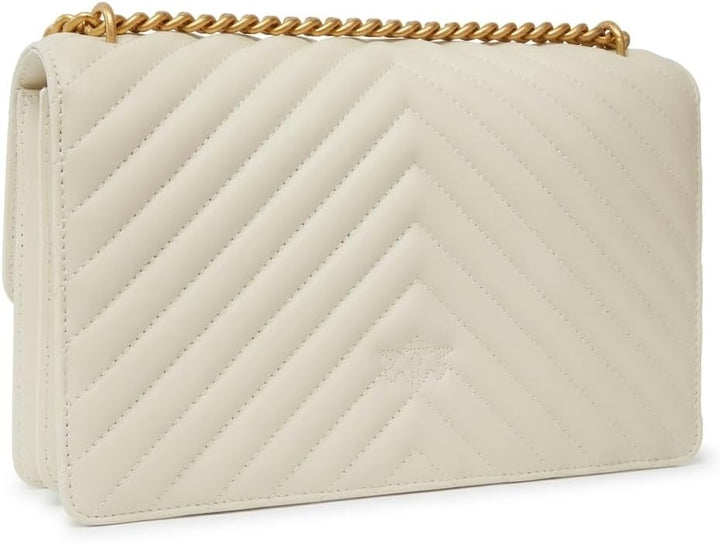 Pinko Damen Love One Classic Sheep Napp Liebe EINEN KLASSISCHEN DC-SCHAFNAPP Z14q_bianco Seta-antiqu