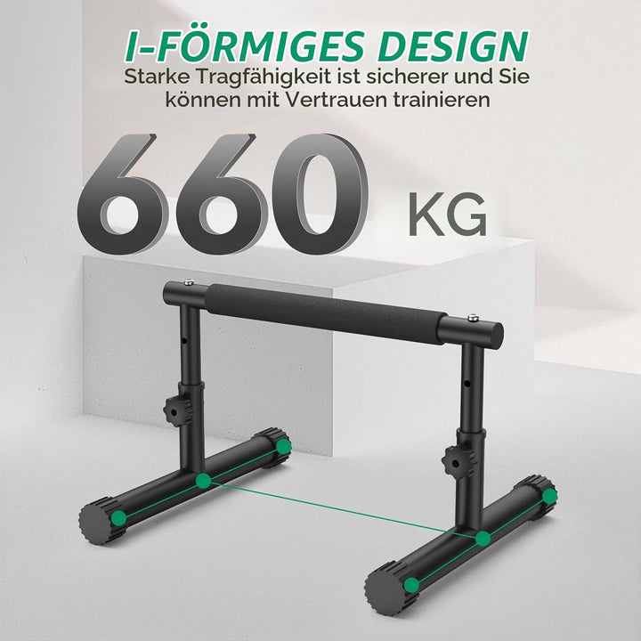 IMAYCC Verstellbare Parallettes Handstand Barrenm, 2 in 1 Push Up Bar Dip-Barren 19CM and 46CM Höhe,
