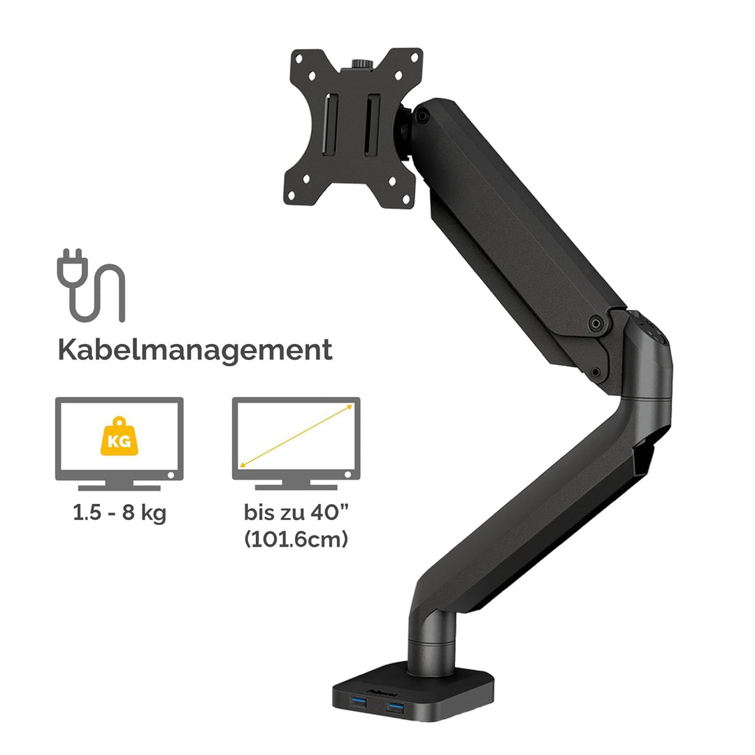 Fellowes Monitor Halterung für 1 Bildschirm bis 32 Zoll (81,28 cm) - Platinum Series Monitor Arm mit