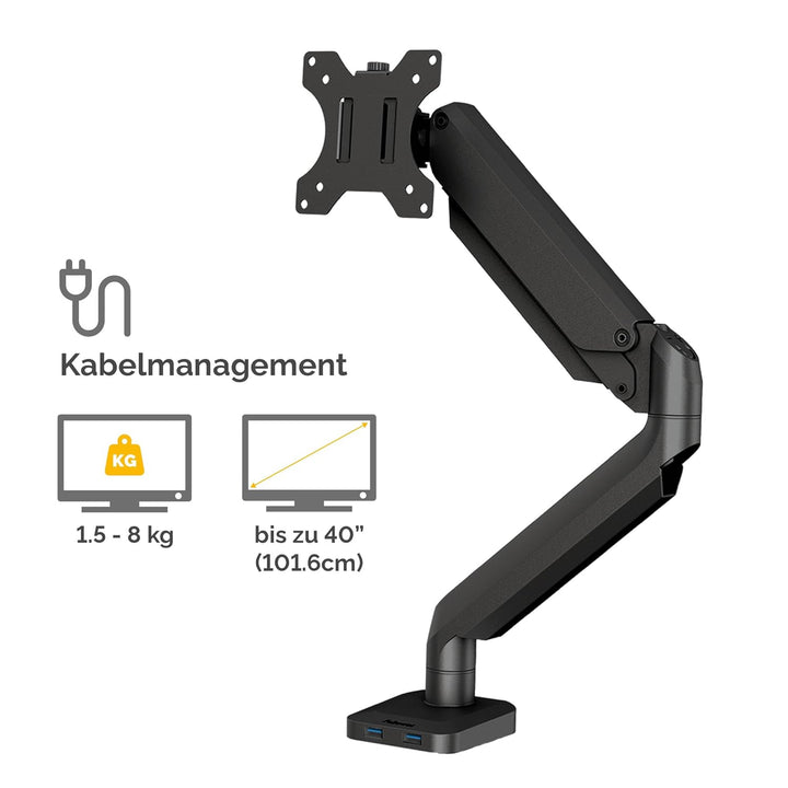 Fellowes Monitor Halterung für 1 Bildschirm bis 32 Zoll (81,28 cm) - Platinum Series Monitor Arm mit