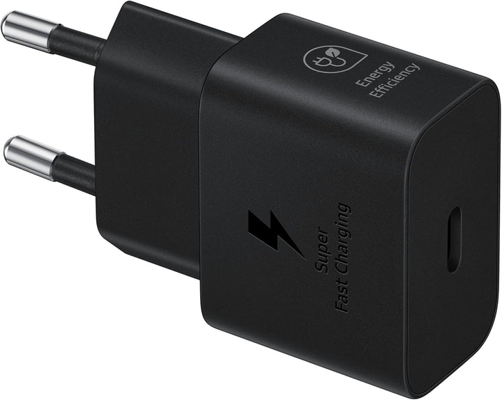 Samsung Schnellladeadapter, Energieeffizientes Ladegerät mit USB-C Datenkabel, 25 Watt, Schwarz, EP-