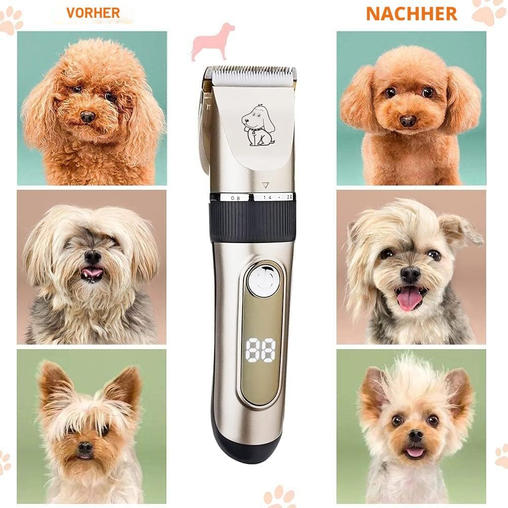 KAEFUYS Schermaschine Hund - IPX7 Wasserdichte Hundeschermaschine Professionelle Tierhaarschneidemas