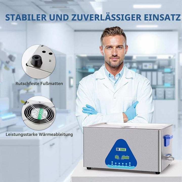 DK SONIC 22L digital stainless steel ultrasonic cleaning equipment with half-wave and full-wave mode