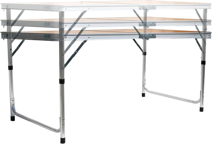 BDW Camping Sitz Garnitur - Klapptisch und 4 Stuhle - Gartenmöbel, Klappbar, Tisch 120x60 Höhenverst