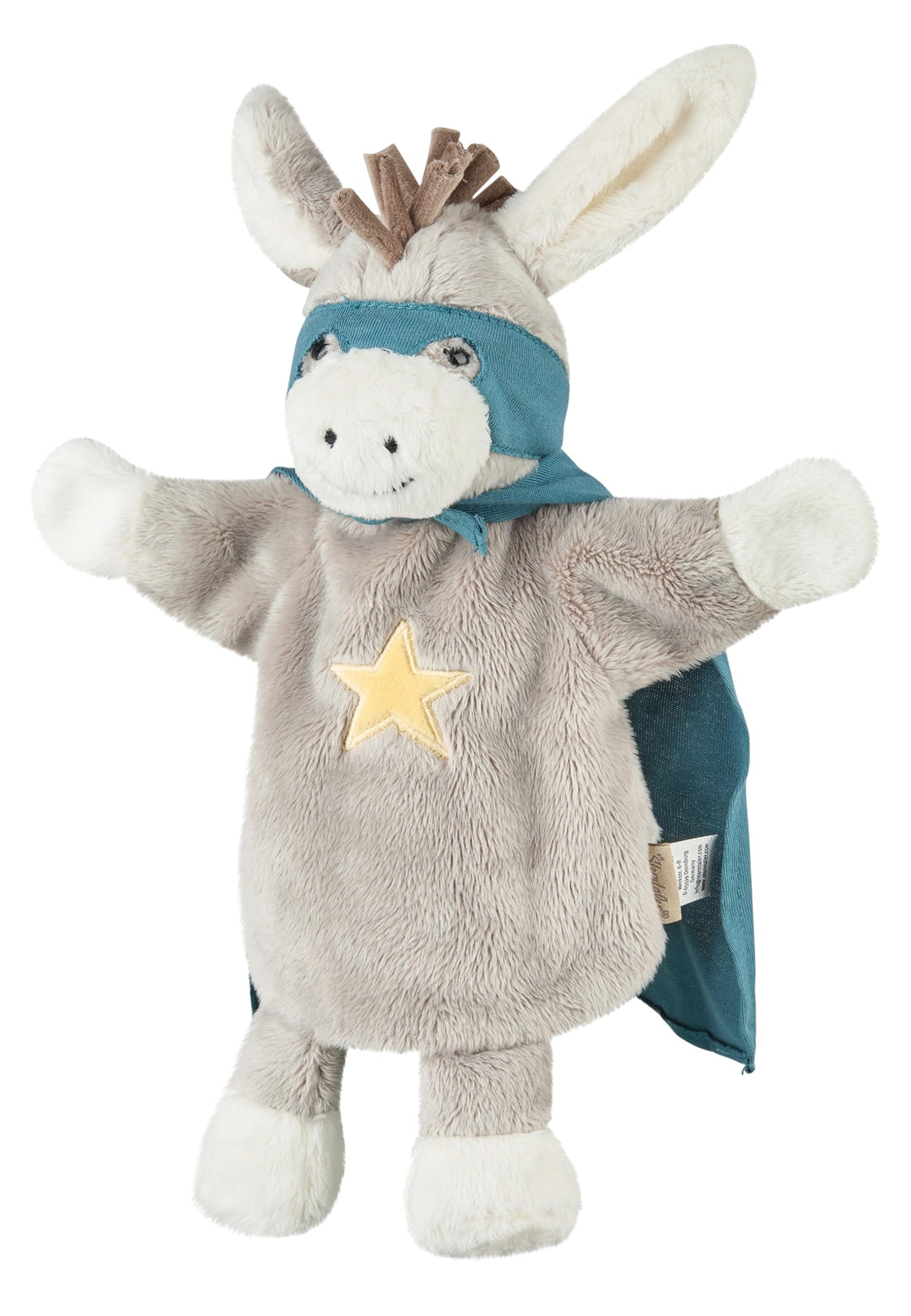 Sterntaler Handpuppe Superheld Emmi aus weichem Flausch, Kinder- und Babyspielzeug, wattierter Kopf,