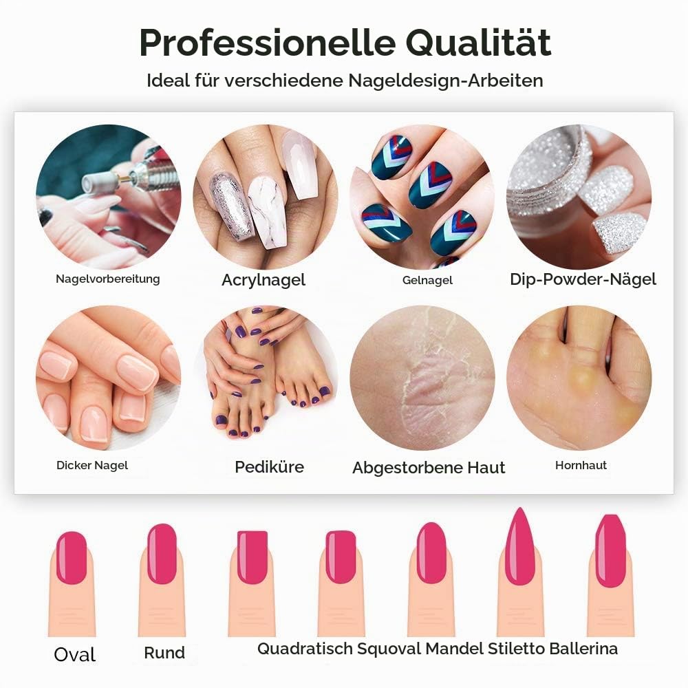 MelodySusie 7x Premium Wolframcarbid Hartmetall Bits Set Professioneller Schleifkörper Schleifkopf N