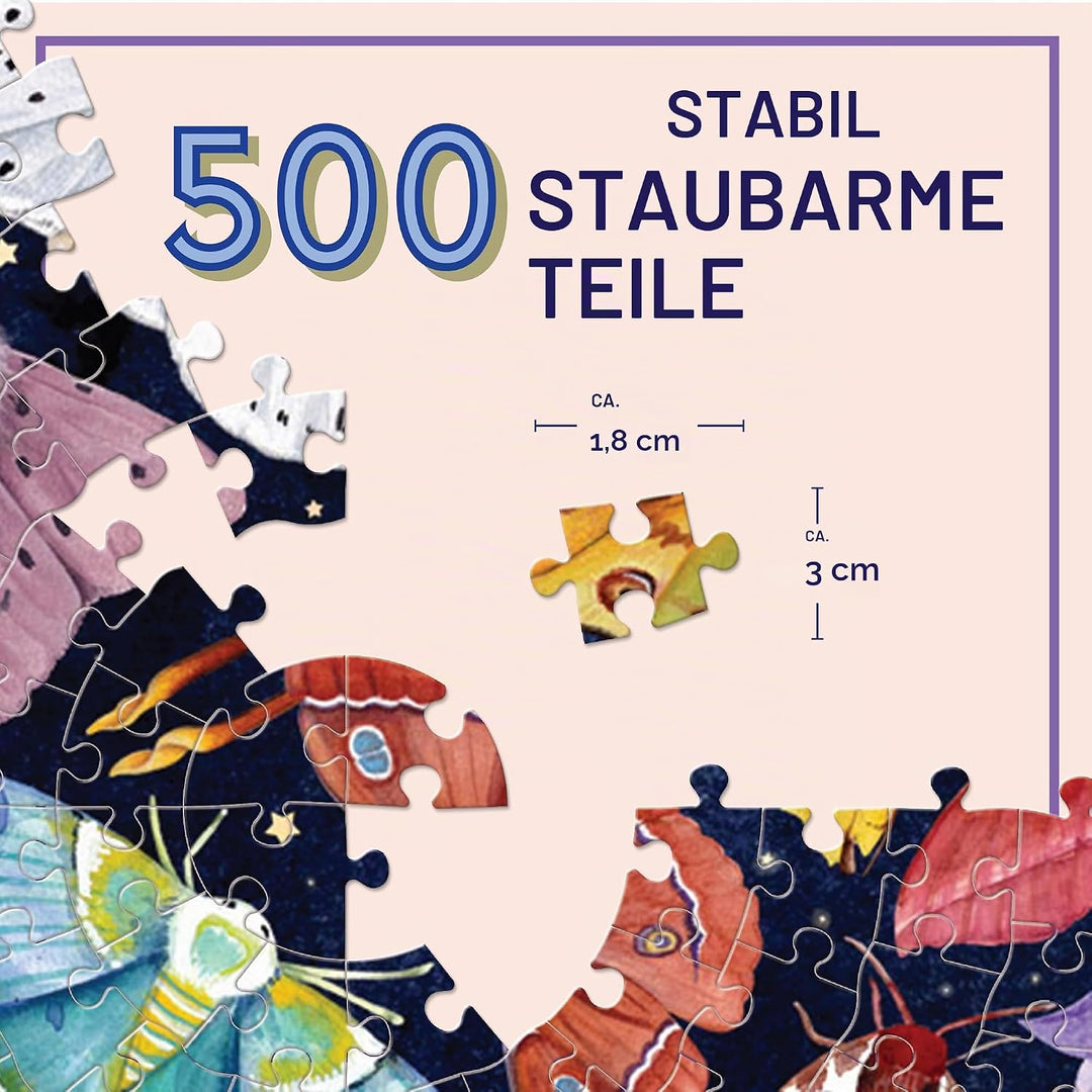 eeBoo EPZFMOT Piece &amp; Love: Motten-500 Teile Puzzle Butterfly Spiel, Black, 1 EA