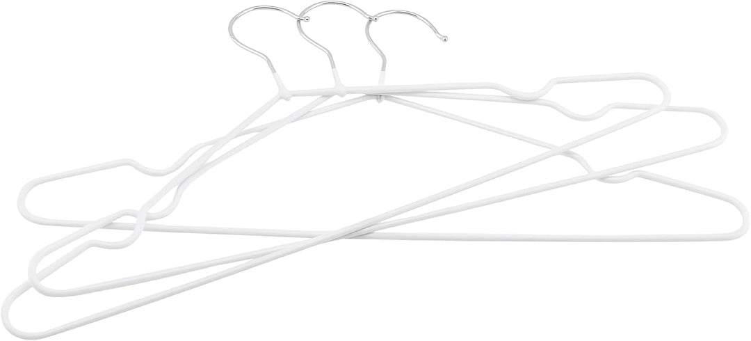 60 Stück Metall Kleiderbügel Weiss 40 cm, Kunststoff ummantelt Drahtbügel Kleiderbügel Platzsparend,