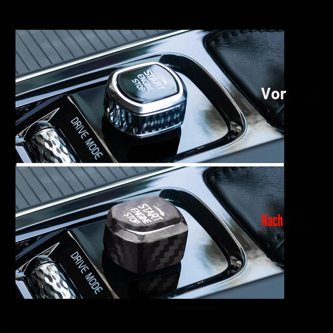 KUNGKIC Kohlefaser Auto-Motor-Start-Stopp-Schalter Carbon Fiber Engine Start Button accessories für