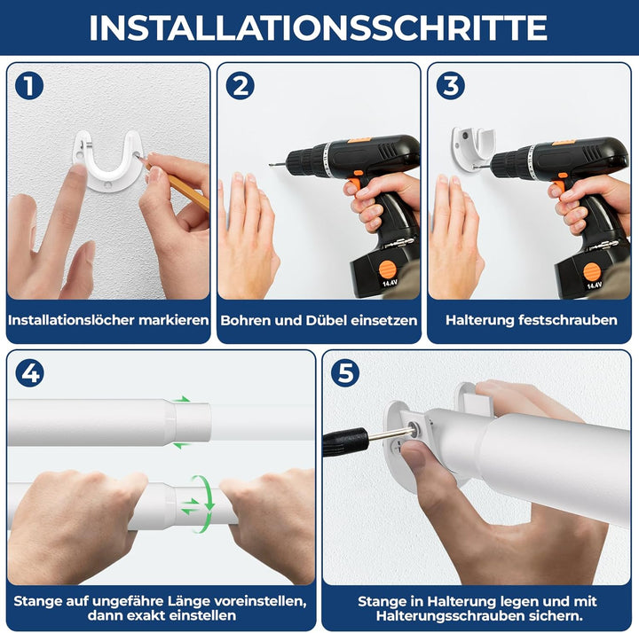 Mavivegue Kleiderstange Schrank, 42–106CM Kleiderstange Ausziehbar, Kleiderstange Wandmontage 32mm,
