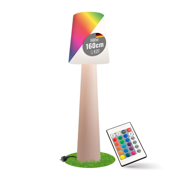 8 seasons design LED Stehlampe No. 1-160cm gross (Rosa), E27, RGB Farbwechsel, dimmbar, Fernbedienun
