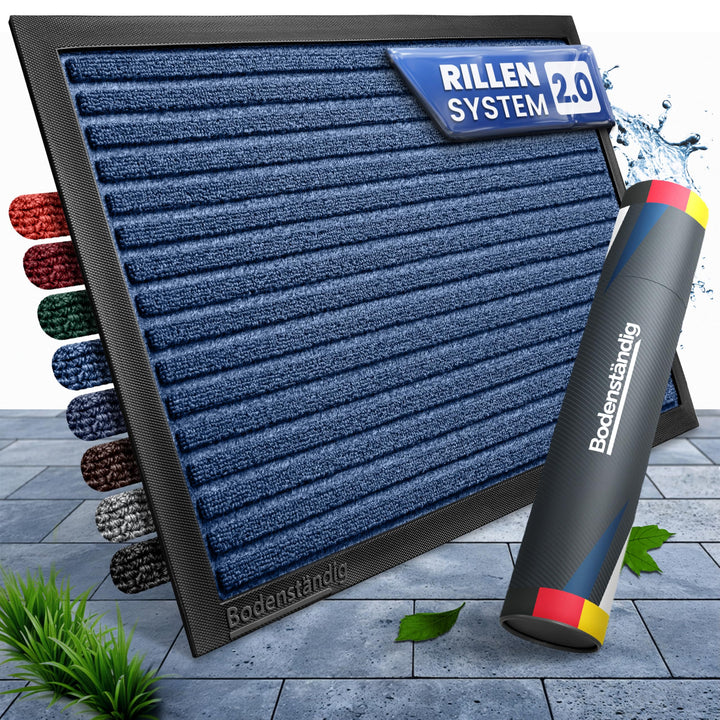 Fussmatte aussen - extrem rutschfest & langlebig - Fussabtreter aussenbereich blau 80x120cm - Türmat