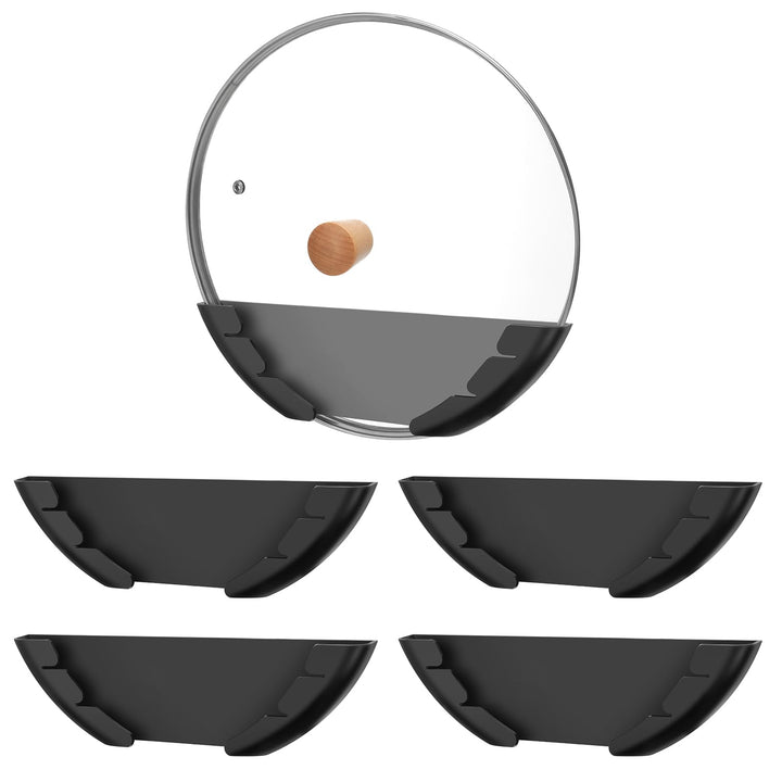 4er Pack Topfdeckelhalter Wand Set, Kunststoff Topf Abdeckung Halterung, Passend für 15-32 cm Grosse
