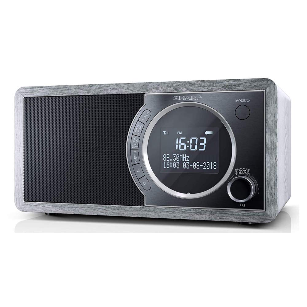 SHARP DR450 Digitalradio (DAB/DAB+/FM mit RDS, Bluetooth, Wecker-Funktionen, 6 Watt), grau Mono Digi