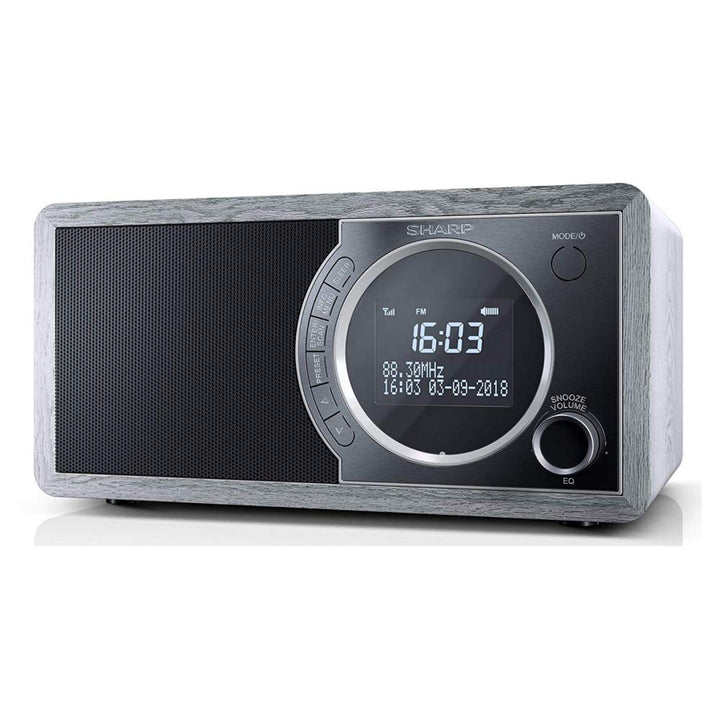 SHARP DR450 Digitalradio (DAB/DAB+/FM mit RDS, Bluetooth, Wecker-Funktionen, 6 Watt), grau Mono Digi