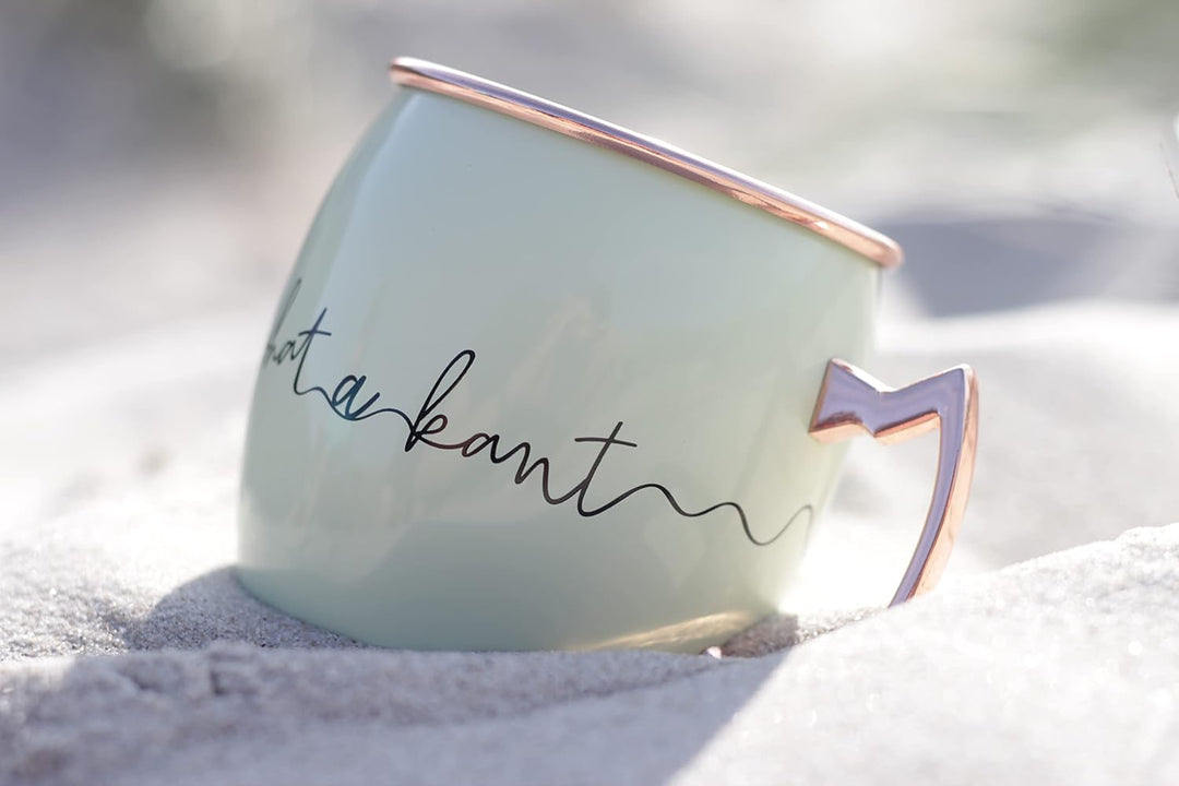 Whatakant - Moscow Mule Becher Set - 2er Grossschot in Mintgrün - 550 ml nachhaltige Kupferbecher un