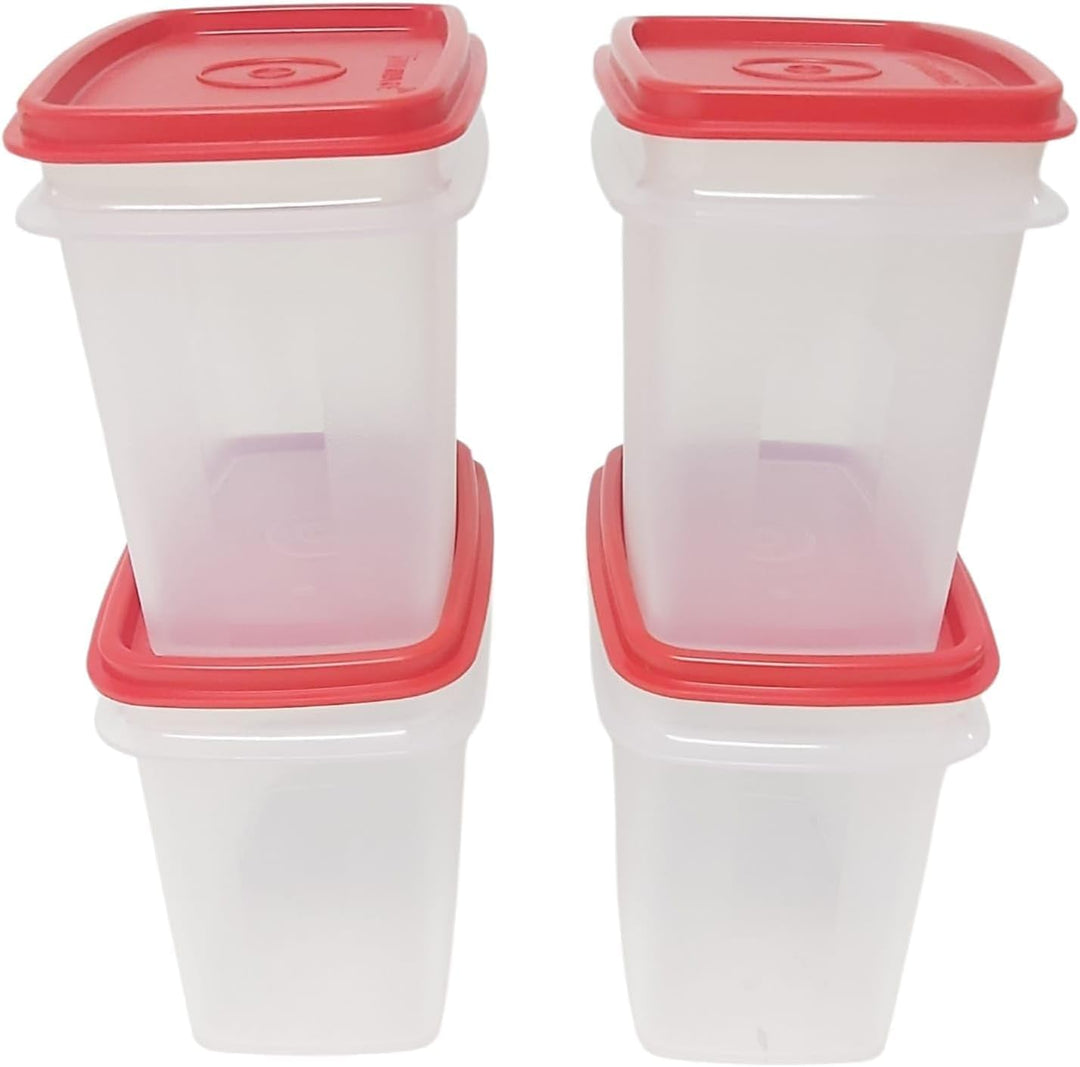Tupperware 4 Stück Eidgenosse Eckig Eidgenossen Kompaktbehälter Vorrat Modular Kühlschrank System 0,