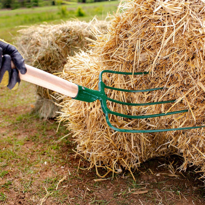 KADAX Heugabel, Forke, Spatengabel, Grabegabel, Mistgabel, Gabel für Garten, Drahtgabel mit Holzstie