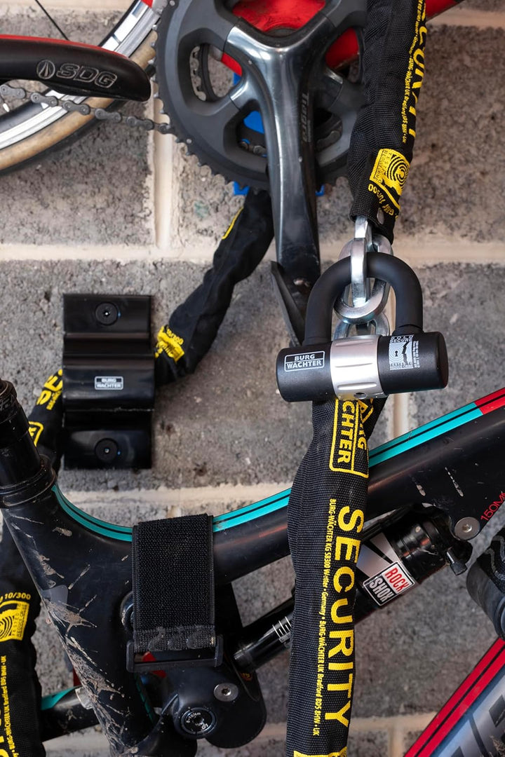 Burg Wachter Fahrradschloss, 1 m, Schwarz Kette, Schloss & Bodenanker Einzelbett 1 m, Kette, Schloss