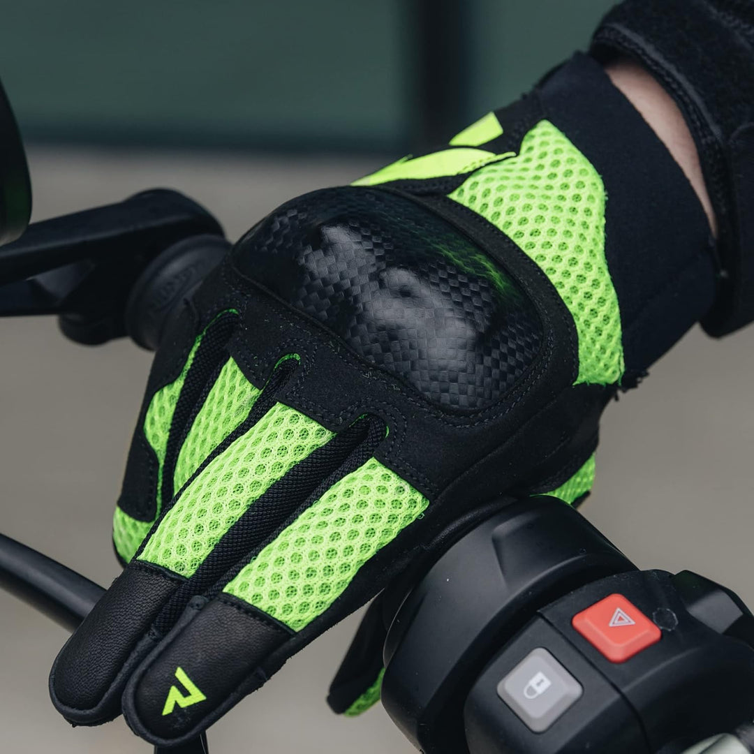 REBELHORN Gap III Motorradhandschuhe Herren | Ziegenleder | Knöchel Protektoren | Belüftung mit 3D-P