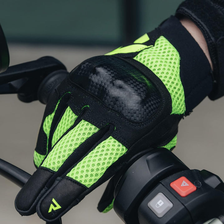 REBELHORN Gap III Motorradhandschuhe Herren | Ziegenleder | Knöchel Protektoren | Belüftung mit 3D-P