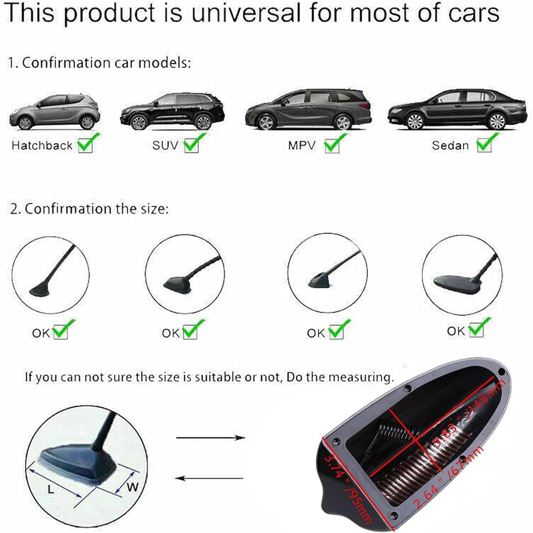 Possbay Car Antenna, Shark Fin Antenna AM FM Radio Signal Aerial Adhesive Tape Base Super Functional