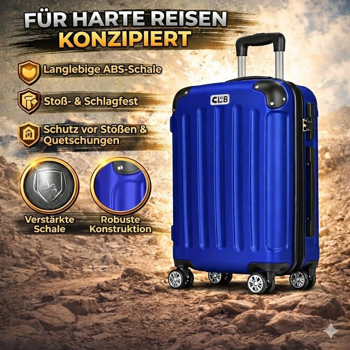 POSH Koffer mittelgross aus ABS - Leichter Hartschalen Trolley 65x45x25 cm - Reisekoffer 62L mit Zah