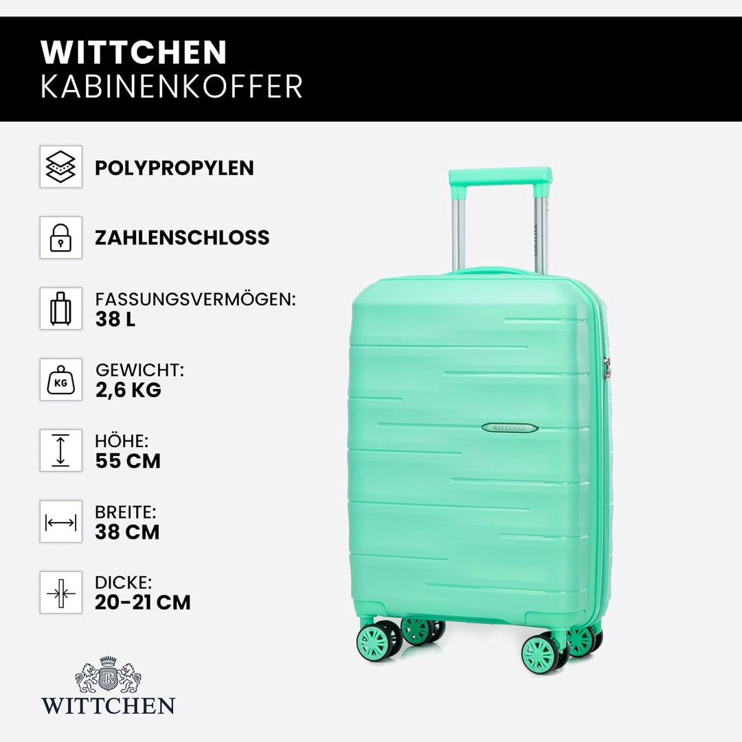 WITTCHEN ARCO Line | Kabinenkoffer Handgepäck Kleiner Koffer | Leichtes Gepäck Polypropylen TSA-Schl