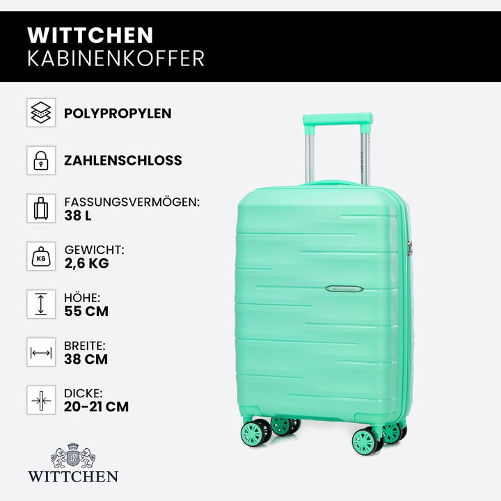 WITTCHEN ARCO Line | Kabinenkoffer Handgepäck Kleiner Koffer | Leichtes Gepäck Polypropylen TSA-Schl