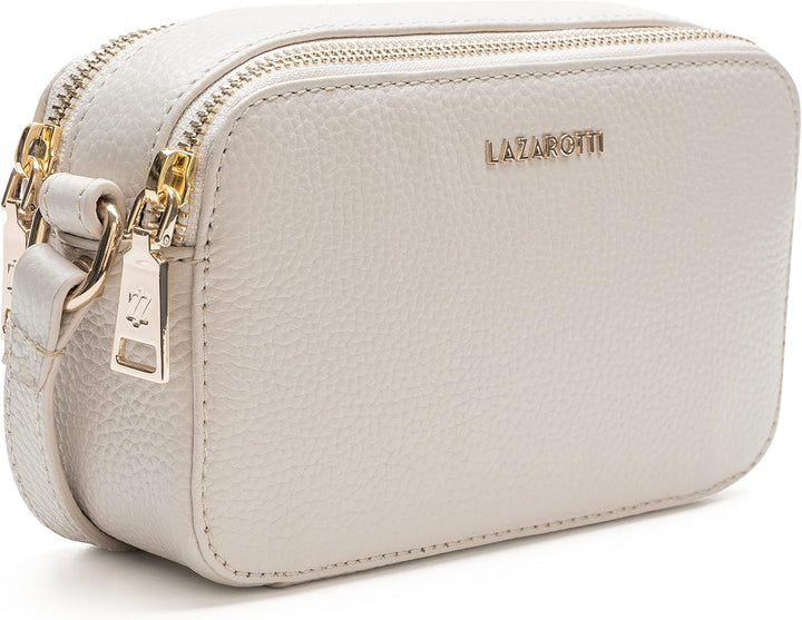 Lazarotti Bologna Leder Umhängetasche Damen | 2 Hauptfächer & längenverstellbarer Schulterriemen | m