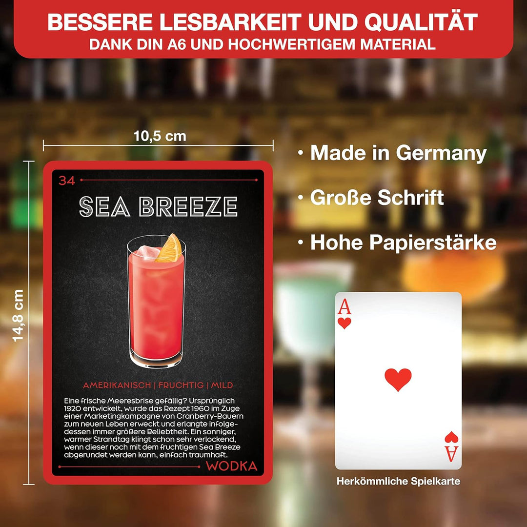 NEUBACH HOME Cocktail Karten - Cocktail Zubehör 50 Rezepte im Set - DIN A6 - extra schrittweise Zube