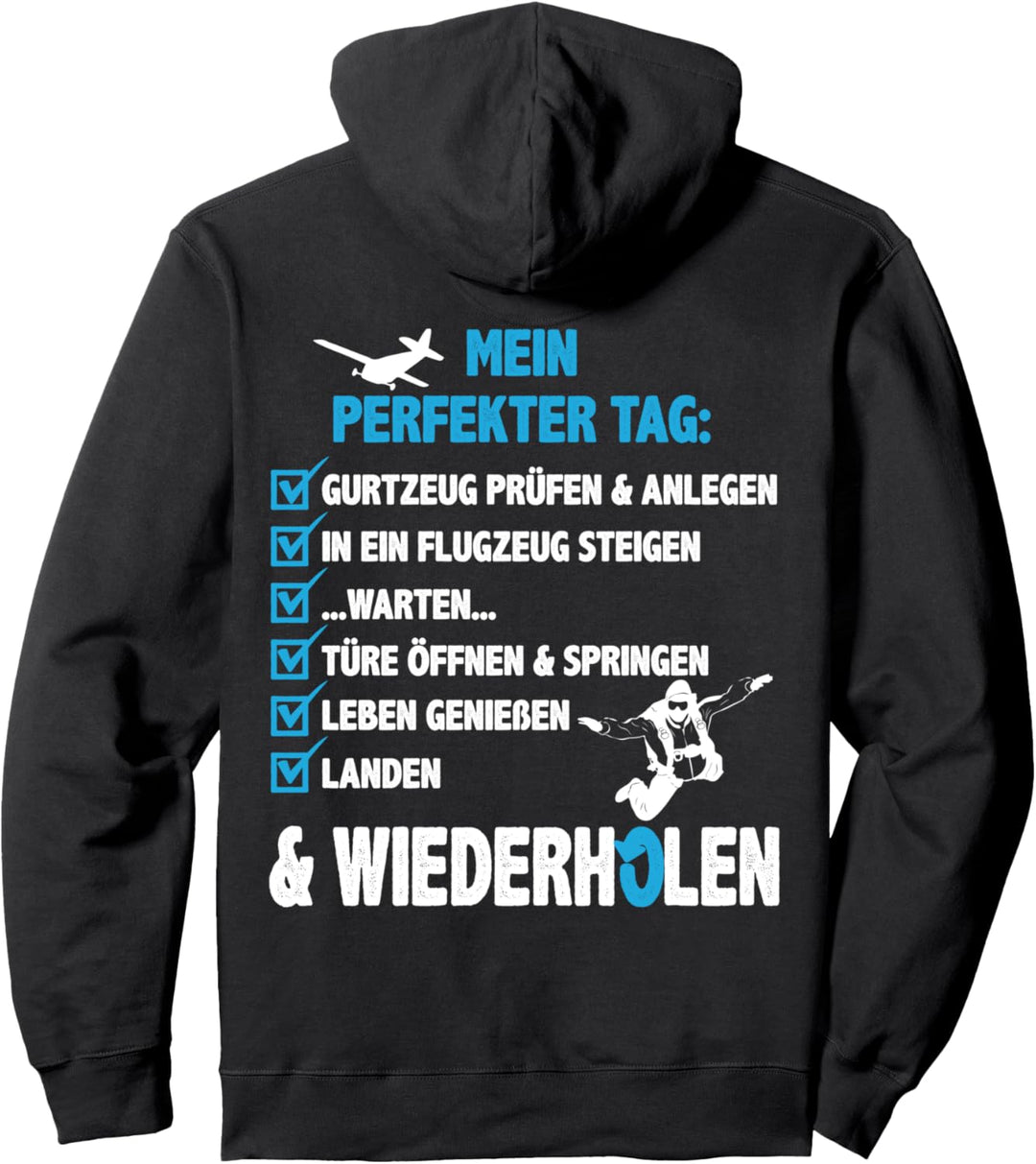 Fallschirmspringen Perfekter Tag Skydiver Fallschirmspringer Pullover Hoodie