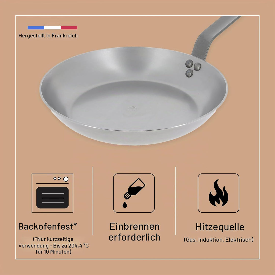 De Buyer - Omelettepfanne MINERAL B aus Eisenstahl - 24 cm Durchmesser - 5611.24
