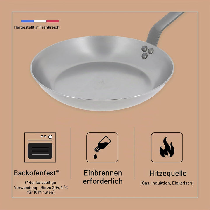 De Buyer - Omelettepfanne MINERAL B aus Eisenstahl - 24 cm Durchmesser - 5611.24