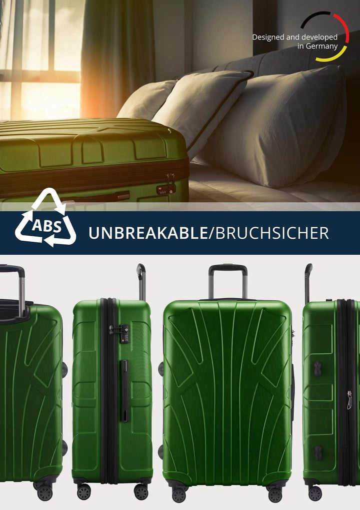 suitline grosser Hartschalen-Koffer Koffer Trolley Rollkoffer XL Reisekoffer, TSA, 76 cm, ca. 96-110