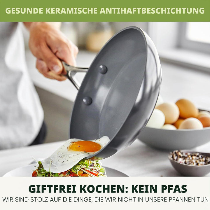 GreenPan Valencia Pro Kochgeschirr-Set mit Antihaftbeschichtung, 15-teilig, PFAS-frei,